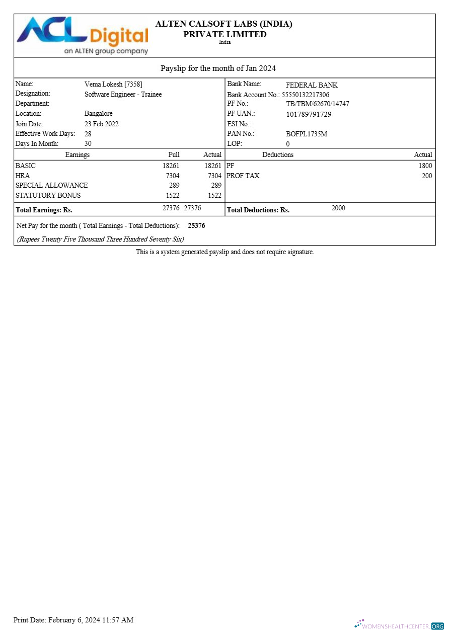 Download Alten Calsoft Labs ACL Digital payslip template in Word and PDF formats.pdf, 1 Photoshop template